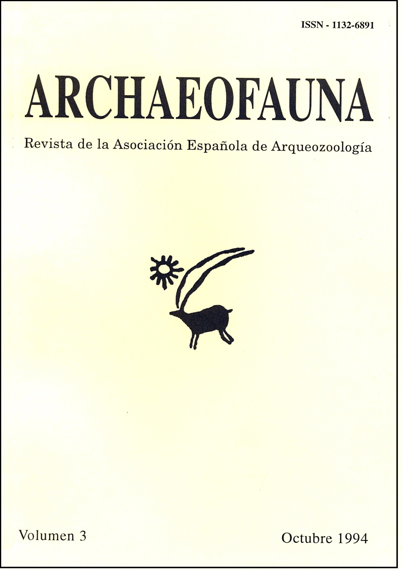 Portada del volumen 3 de ARCHAEOFAUNA