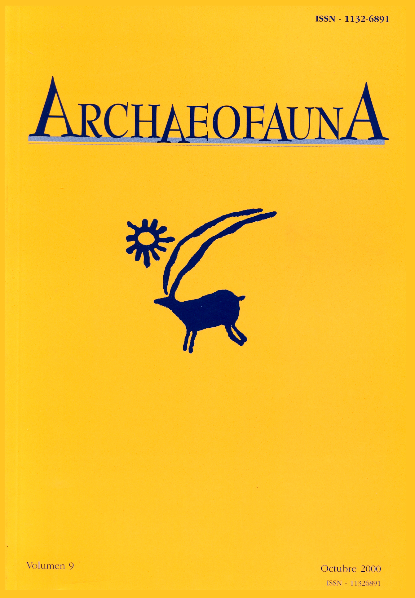 Portada del volumen 9 de ARCHAEOFAUNA