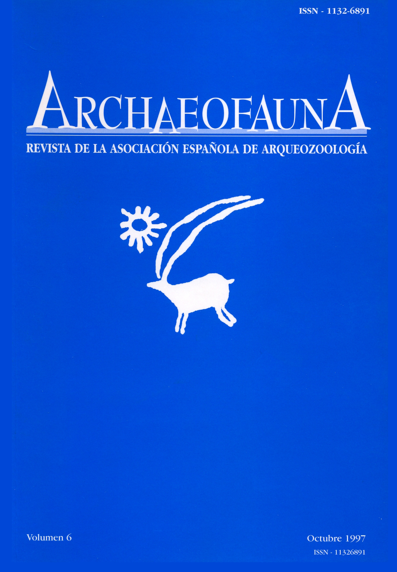 Portada del Volumen 6 de ARCHAEOFAUNA
